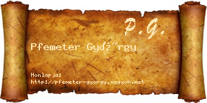 Pfemeter György névjegykártya